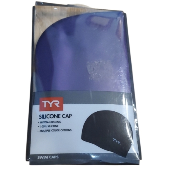 TYR Unisex Silicone Swim Cap in‎ Deep Purple - Picture 1 of 6